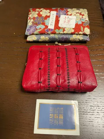 천연 가죽 가마구치 와 크레이프 원단 교가 티슈 케이스