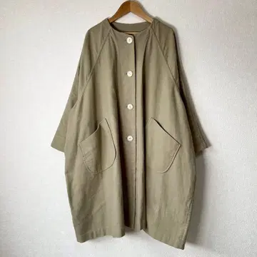 ARTS&SCIENCE 코튼 노카라 벌룬 코트 베이지