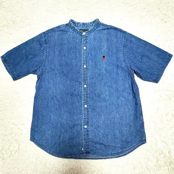 Bohemians 러브앤햇 밴드 카라 데님 셔츠 S 스탠드