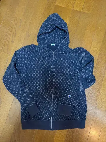 Champion 도트 무늬 후드티 X-LARGE 네이비