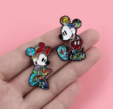 미키 미니 핀 배지 2개 세트