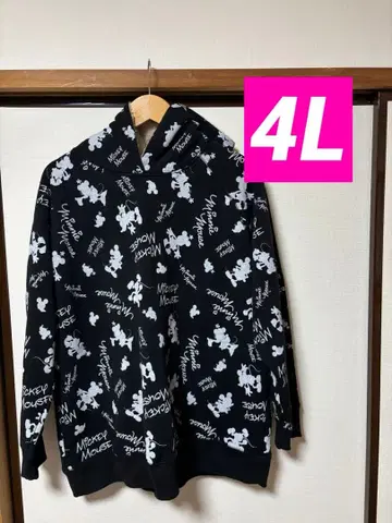 디즈니 후드티 4L 사이즈 미키 미니 올 패턴 속기모