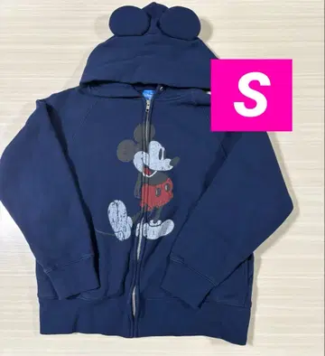 [공식] 도쿄 디즈니 리조트 후드티 S사이즈 미키 귀 포함 네이비