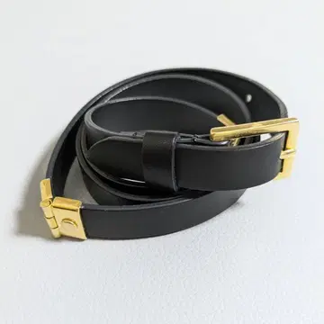 미사용품 레리안 천연 가죽 가죽 벨트 블랙 골드 BLACK