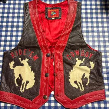 ROCKETBUSTER USA 90년대 새상품 가죽 웨스턴 베스트