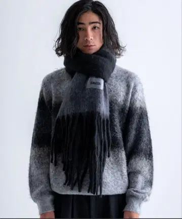 캐시미어 블렌드 그라데이션 머플러 블랙 sinss