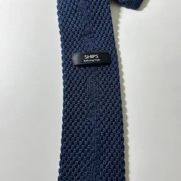 SHIPS 네이비 니트 넥타이 실크 100% 일본제