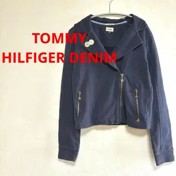타미힐피거 데님 네이비 맨투맨 라이더 자켓 XS