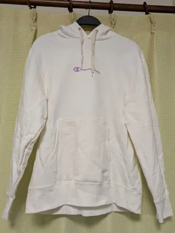 Champion 화이트 후드티 M