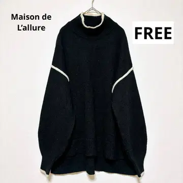 Maison de L'allure 니트 스웨터 드롭 숄더 블랙 F