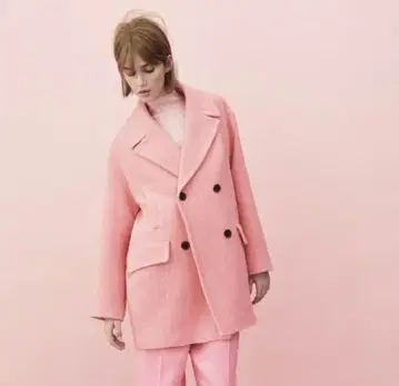 자라 ZARA 코트 핑크 코트 숏 기장
