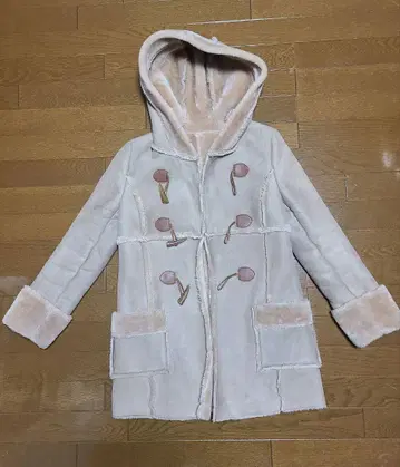 스나이델 후드 부착 무스탕 더플 코트 프리 사이즈