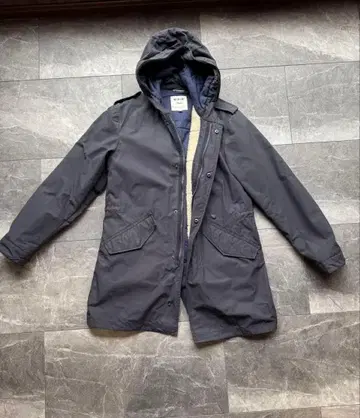 네이비 모즈 코트 보아 안쪽