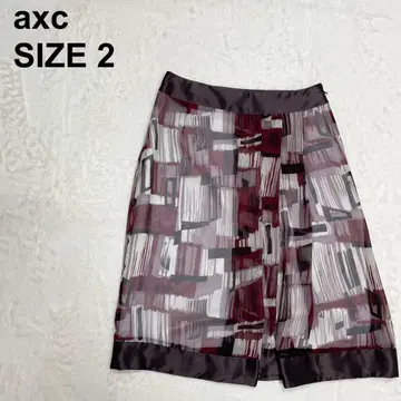 악스 쉬폰 스커트 플리츠 무릎 기장 올 패턴 로트레아몽 843