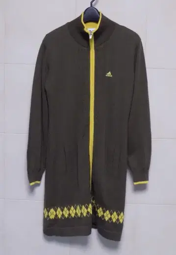 새상품급 아디다스 울 100% 옐로우 컬러 뜨개질 카키색 니트 원피스 M