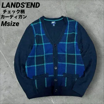 LANDS'END 체크 무늬 가디건 니트 새상품급 M 구제 의류