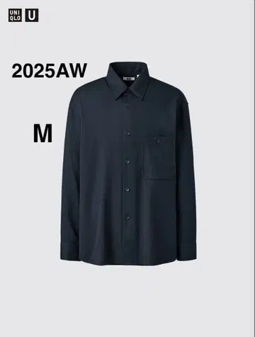 2025AW 유니클로U 트윌 워크 오버사이즈 셔츠 M 네이비