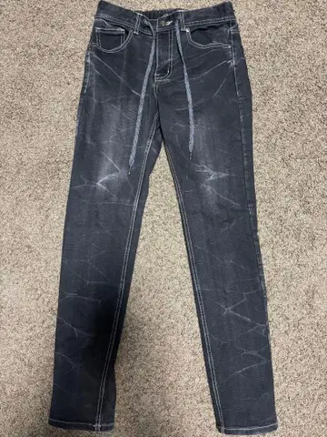 SUREVE 데님 팬츠 청바지 스트레치 속기모 블랙 S 사이즈