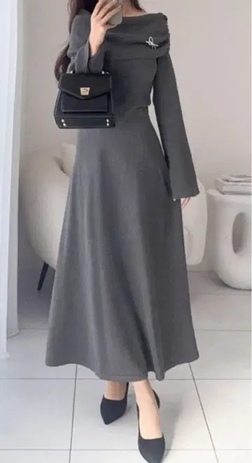 니트 롱 원피스