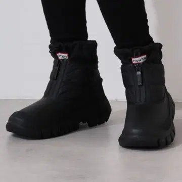 HUNTER 여성용 앵클 지퍼 스노우 부츠 23cm 블랙