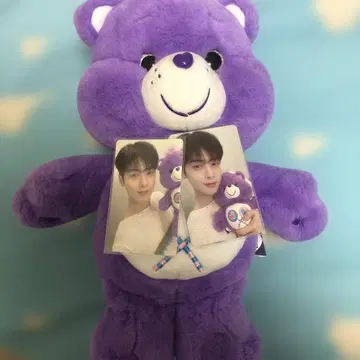 보라색 케어베어 봉제 인형