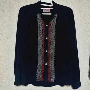 50s~60s 블랙 레이온 셔츠