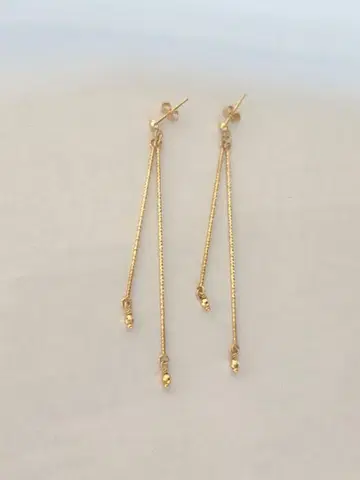 K10 골드 롱 귀걸이