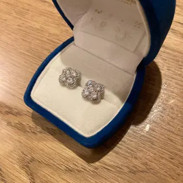 [한 점] 모이사나이트 네잎 귀걸이