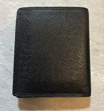 블랙 가죽 접이식 지갑