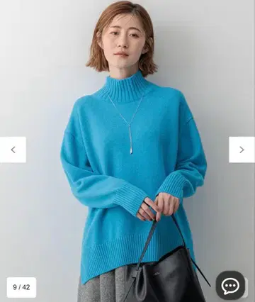 23구 L [세탁 가능] 캐시미어 블렌드 하이넥 니트