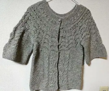 estelle 알파카울 반팔 가디건 그레이