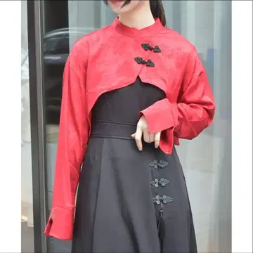 미사용 새상품급 엑시즈팜 차이나 볼레로 레드