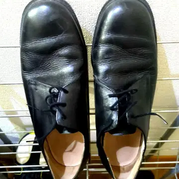 블랙 가죽 빈티지 밀리터리 가죽 신발