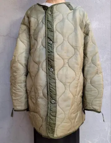 오버 사이즈 퀼팅 자켓 올리브 그린