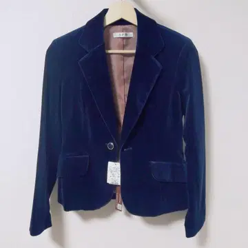 [택 포함 미사용 새상품] index 테일러드 자켓 벨로아 무지 네이비