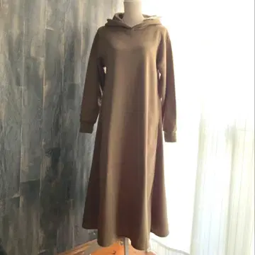 fifth 미사용 새상품 원피스 후드 부착 맥시 길이 속기모 모카 브라운