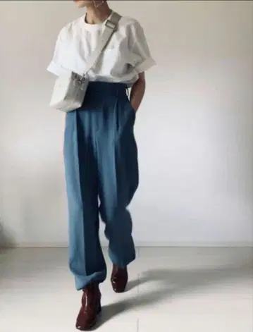 6 ROKU 조젯 턱 팬츠