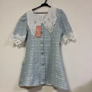 스카이블루 미니 원피스