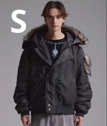 GRANCY 퍼 포켓 디자인 페이드 N2B 자켓 블랙 타카토 S