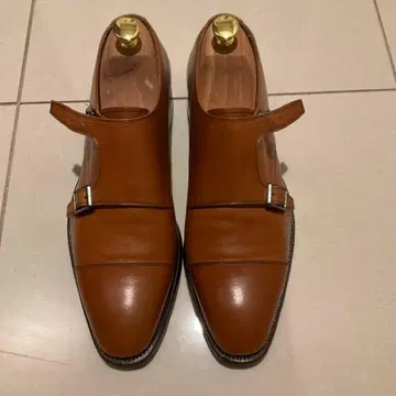 스코치 그레인 더블 몽크 스트랩 브라운 25.0cm