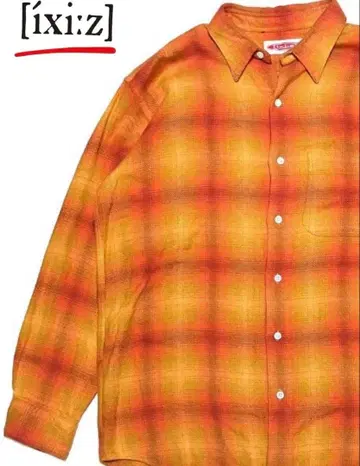 일본제 80s 90s ixi:z 이크시즈 옴브레 체크 플란넬 셔츠