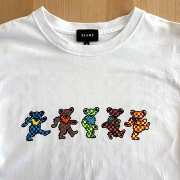 BEAMS GRATEFUL DEAD 베어 화이트 T셔츠