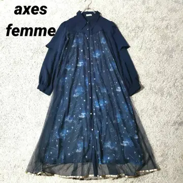 [ 새상품급 ] 완판템 axes femme 스텔라 프린트 셔츠 원피스