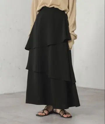 [ raffime ] 3단 쉬폰 롱 캉캉 스커트