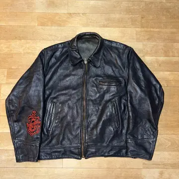 Harley-Davidson 천연 가죽 가죽 자켓 블랙