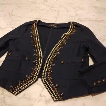 시착만 한 상품 그레이스 콘티넨탈 펄&비즈 마린풍 자켓