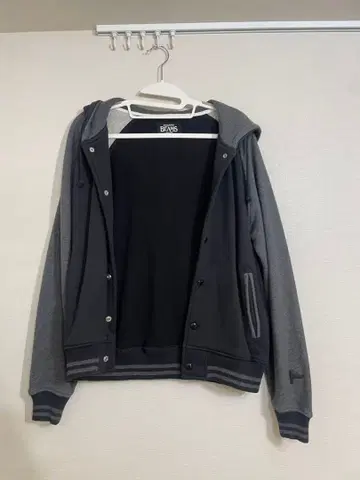 BEAMS 후드 부착 바시티 자켓 그레이 S