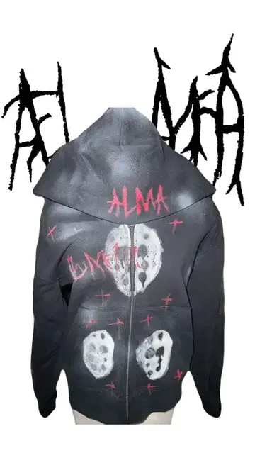 ALMA y2k 갸루 지퍼 후드티