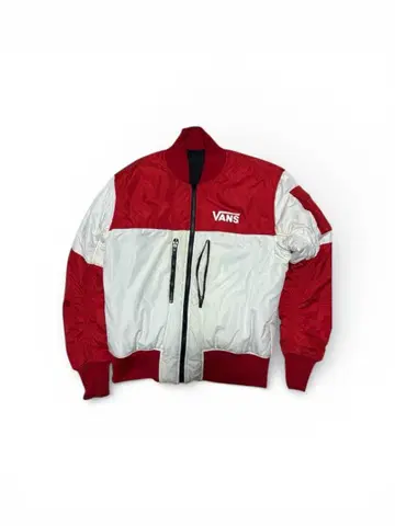 VANS 리버서블 점퍼 빨간색 화이트