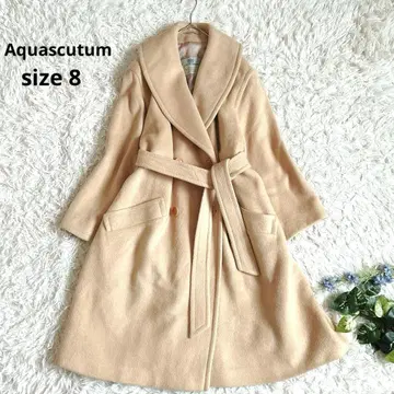 새상품급 아쿠아 스큐텀 롱 벨티드 코트 빅 컬러 더블 영국